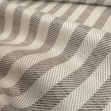 Torchon en Lin Mélangé H 58 cm - RAYURES BLANC LAIT