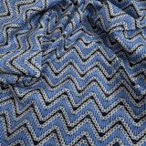 Cotone Americano H 110 cm - ZIG ZAG AZZURRO/BLU