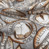 Cotone Americano H 110 cm - FIORE DEL COTONE/GRIGIO