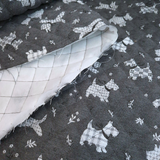 Trapuntato in misto cotone H 140 cm - CANI/GRIGIO SCURO