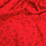 Cotone Americano H 110 cm - INSETTI/ROSSO