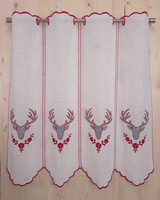 Tenda a vetro ricamata - CERVO GRIGIO/ROSSO