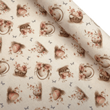 Fonds numérique Cotton Panama H 160 cm - PANIERS/BRANCHES DE PÂQUES