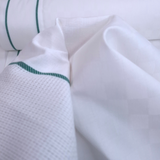Tessuto per Asciugapiatti Doppio Bordo Aida H 60 cm - BIANCO RIGHETTA VERDE