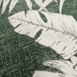 Tessuto Arredo Jacquard H 140 cm - FOGLIE FONDO VERDE