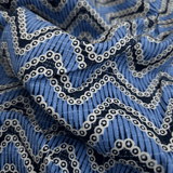 Cotone Americano H 110 cm - ZIG ZAG AZZURRO/BLU