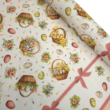 Tessuto per Tovaglie con abbassamento H 160 cm - GIARDINO DI PASQUA/FIOCCHI ROSA