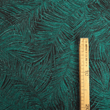 Tessuto Arredo Jacquard H 140 cm - FOLIAGE VERDE PETROLIO/NERO