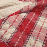 Trapuntato double face H 140 cm - QUADRO ROSSO/BLU