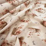 Fonds numérique Cotton Panama H 160 cm - PANIERS/BRANCHES DE PÂQUES