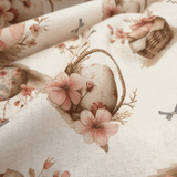 Fonds numérique Cotton Panama H 160 cm - PANIERS/BRANCHES DE PÂQUES