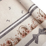 Tessuto per Tovaglie con abbassamento H 160 cm - PASQUA FIORITA/FIOCCHI BLU