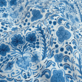 Cotone Americano H 110 cm - FIORITURA BLU/BIANCO