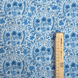 Cotone Americano H 110 cm - FIORITURA BLU/BIANCO