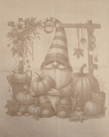 Asciugapiatti in puro cotone - GNOMO AUTUNNALE/NOCCIOLA