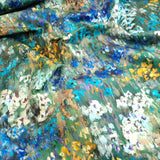 Velluto Digital H 140 cm - ACQUERELLO FONDO INDACO