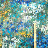 Velluto Digital H 140 cm - ACQUERELLO FONDO INDACO