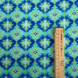 Cotone Americano H 110 cm - ARABESCO BLU/VERDE
