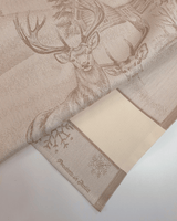 Asciugapiatti da ricamo in puro cotone - CERVI NOCCIOLA