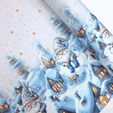 Tessuto per Tovaglie con abbassamento H 160 cm - GNOMI TRA LE NUVOLE/AZZURRO