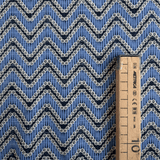 Cotone Americano H 110 cm - ZIG ZAG AZZURRO/BLU