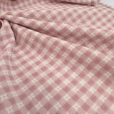 Tessuto Cotone H 140 cm - QUADRETTO ROSA CIPRIA