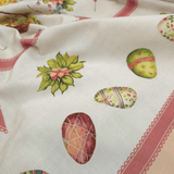 Tessuto per Tovaglie con abbassamento H 160 cm - GIARDINO DI PASQUA/FIOCCHI ROSA