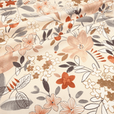 Tessuto antimacchia H 140 cm - FANTASIA FLOREALE MATTONE