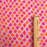Cotone Americano H 110 cm - ROMBI ROSA/ARANCIO