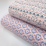 Cotone Americano H 110 cm - FANTASIA SALMONE/VERDE