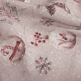 Tessuto Arredo Jacquard H 140 cm - PALLINE DI NATALE/CIPRIA con Lurex