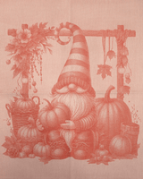 Asciugapiatti in puro cotone - GNOMO AUTUNNALE/ARANCIO