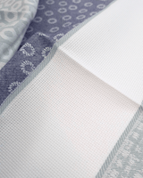 Asciugapiatti da ricamo in puro cotone - FANTASIA POLVERE/BLU