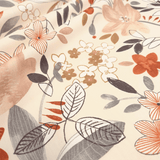 Tessuto antimacchia H 140 cm - FANTASIA FLOREALE MATTONE