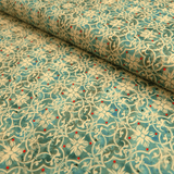 Cotone Americano H 110 cm - ORNAMENTO VERDE ACQUA