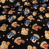 Cotone Americano H 110 cm - GALLINE E UOVA/NERO