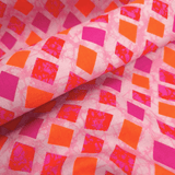 Cotone Americano H 110 cm - ROMBI ROSA/ARANCIO