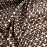 Cotone Americano H 110 cm - RETICOLO BIANCO/MARRONE