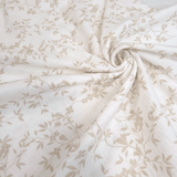 Mussola di Cotone Doppia Garza H 140 cm - RAMI BEIGE/LATTE