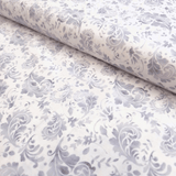 Cotone Americano H 110 cm - FOGLIE GRIGIE/BIANCO