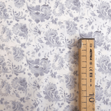 Cotone Americano H 110 cm - FOGLIE GRIGIE/BIANCO