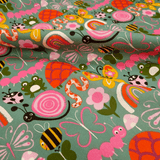 Cretonne Leggero H 160 cm - ANIMALETTI E ARCOBALENI/MENTA