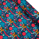 Cretonne Leggero H 160 cm - ANIMALETTI E ARCOBALENI/BLU