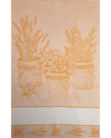 Asciugapiatti da ricamo in puro cotone - AROMATICHE SENAPE