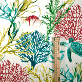 Fonds Digital Coton Panama H 140 cm - CORAL REEF