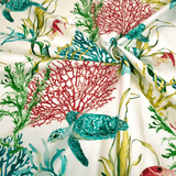 Fonds Digital Coton Panama H 140 cm - CORAL REEF