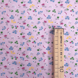 Jersey di Cotone H 140 cm - FIORI MULTICOLOR FONDO ROSA