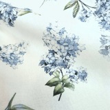 Panama Digital Fund Cotton - PIVOINES BLEUES - coupe minimum ou multiples de 25 x 280 cm
