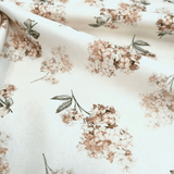 Panama Digital Fund Cotton - PIVOINES BLEUES - coupe minimum ou multiples de 25 x 280 cm