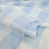 Tessuto Misto Cotone H 300 cm - QUADRO AZZURRO PASTELLO